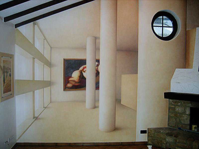 Wandmalerei, Airbrush, Wandbild, Wandgestaltung, trompe l'oeil